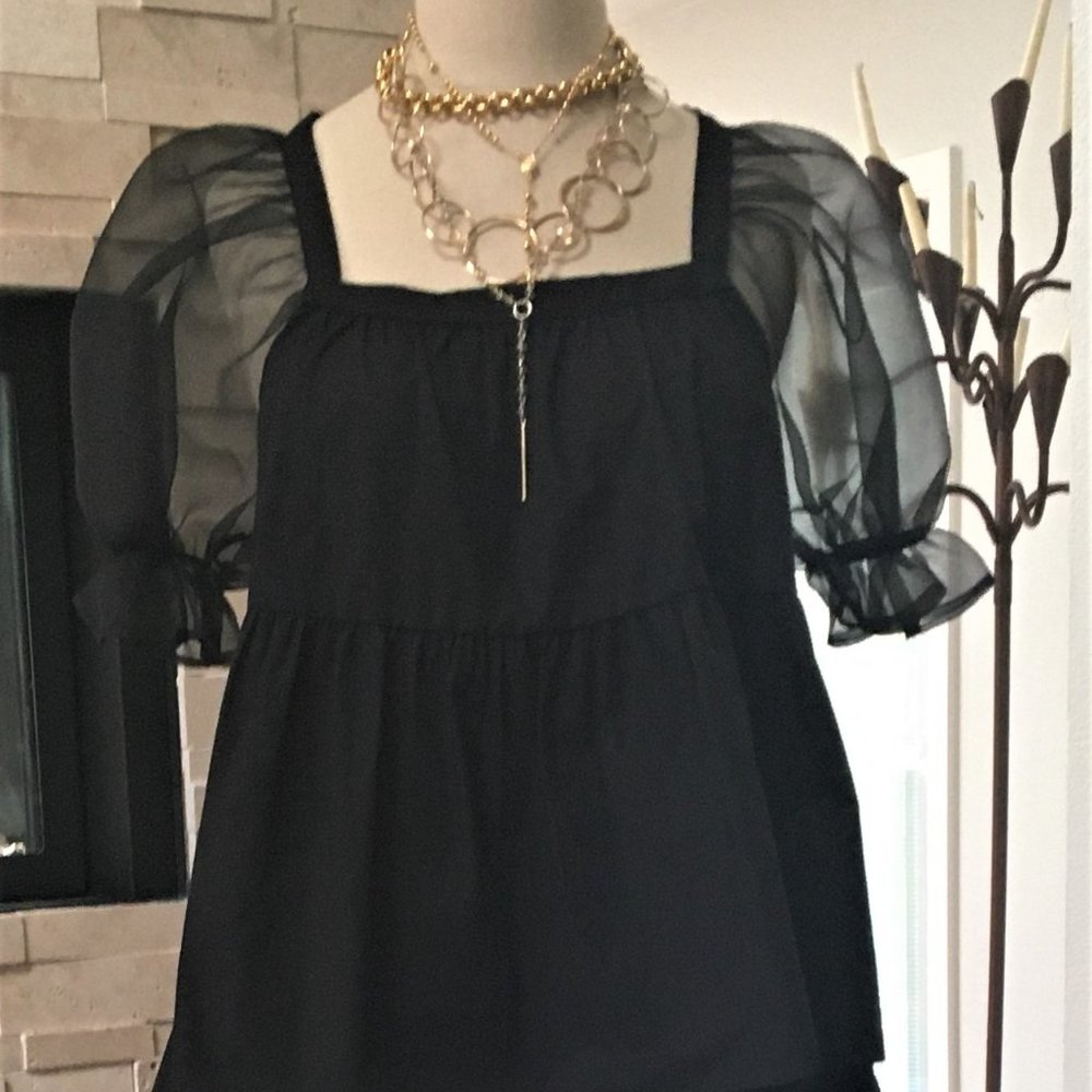 Topshop Puff  Sleeve Blouse NWT